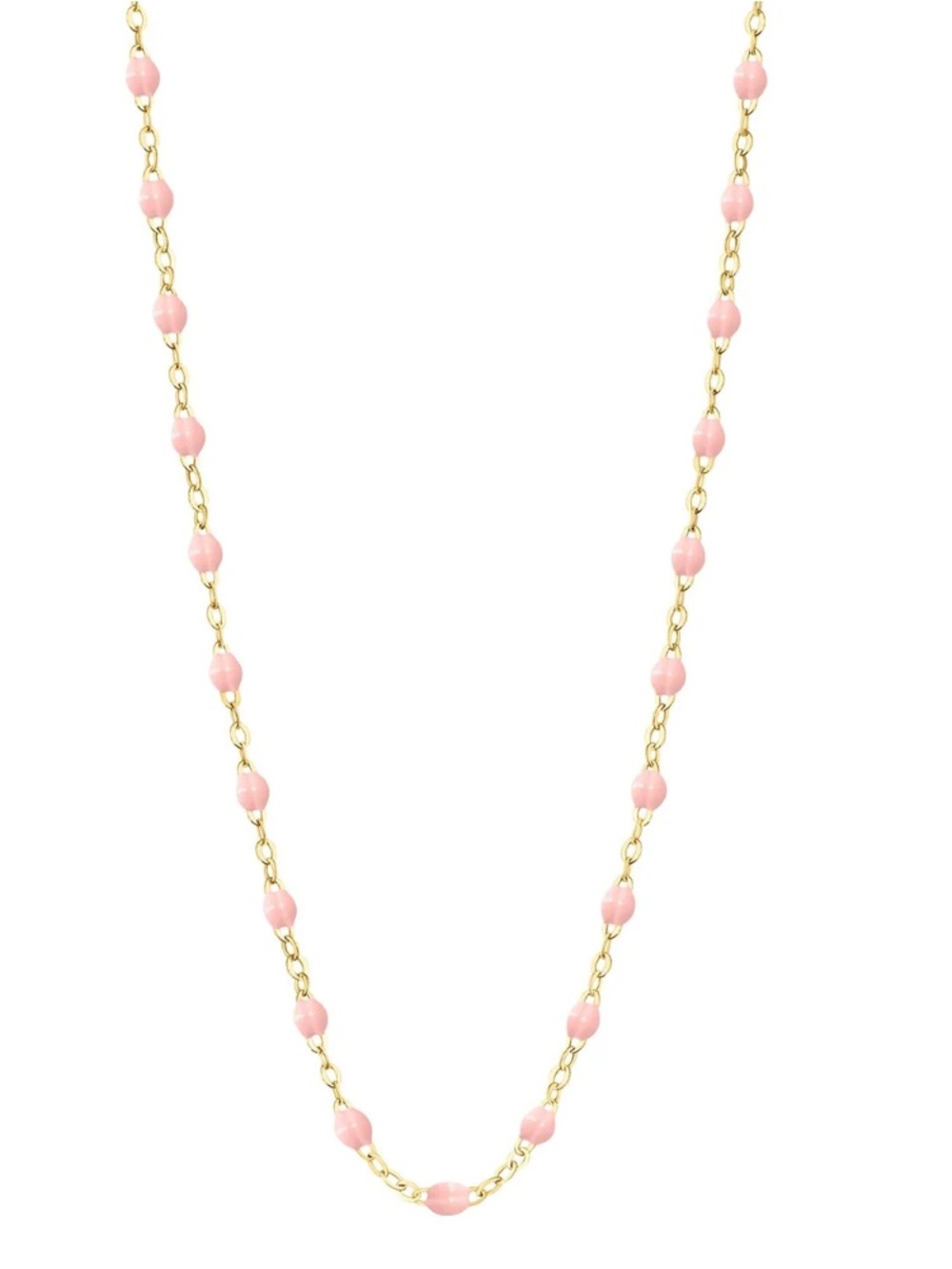 Gigi Clozeau. Classic Gigi Baby Pink necklace. 16.5. Yellow Gold.
